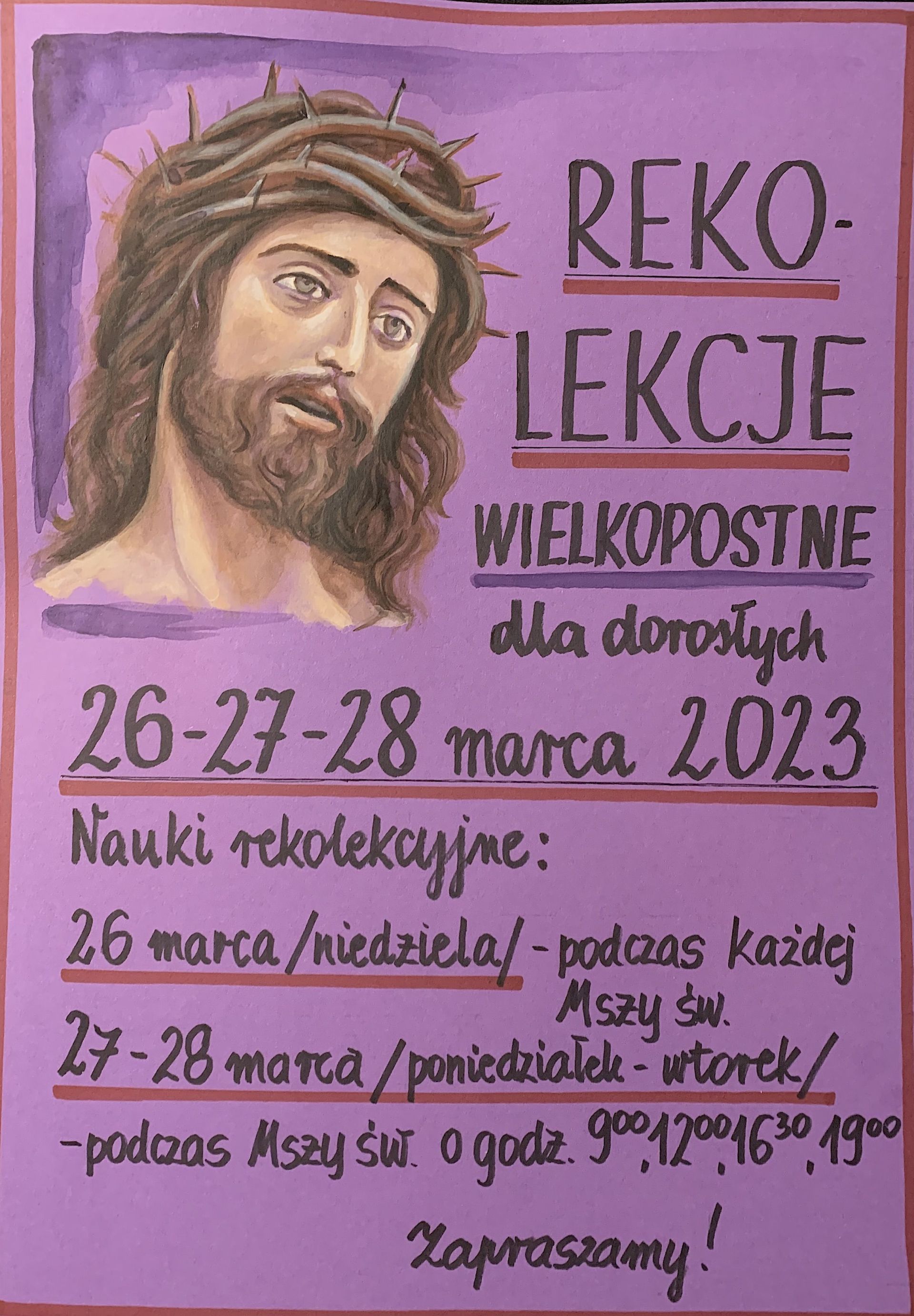 Rekolekcje Wielkopostne 2023 dla dorosłych - w naszej Parafii